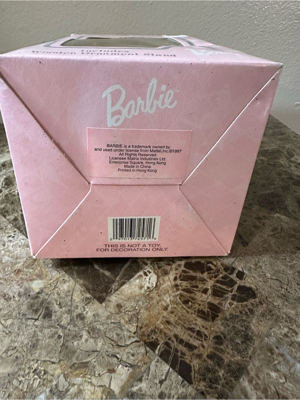 Vintage Barbie 1997 Holiday Barbie 4” Decoupage Ornament With Wood Stand NEW - Picture 9 of 11